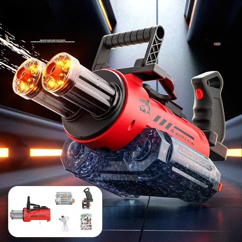 AI Voice Control Gatling Water Gun Toy High Pressure Water Pistol Spray Blaster Bag Pool Beach Summer Toys for Boys Kids Gifts