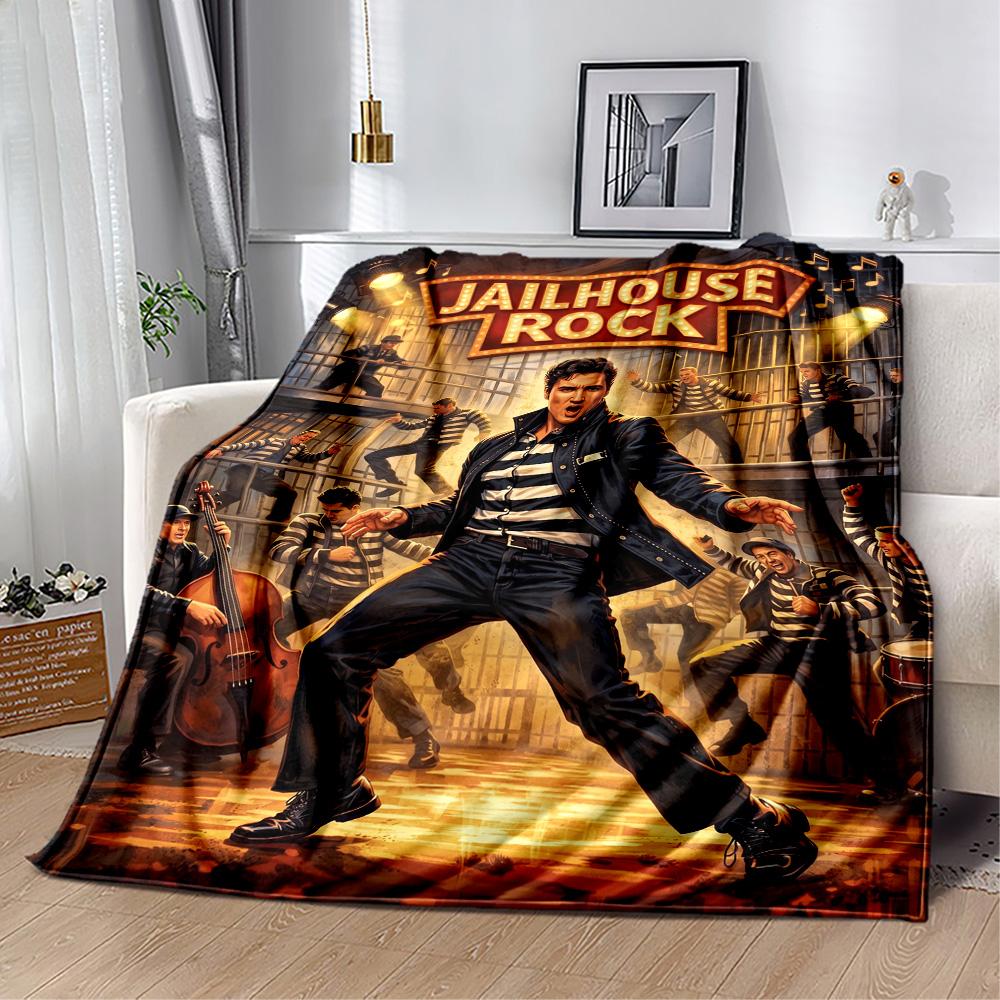 Elvis Presley Rock Legend Blanket Soft & Cozy Perfect for Couch Bedding Picnics for All Occasions Digital Print Birthday Christmas Gift Blanket