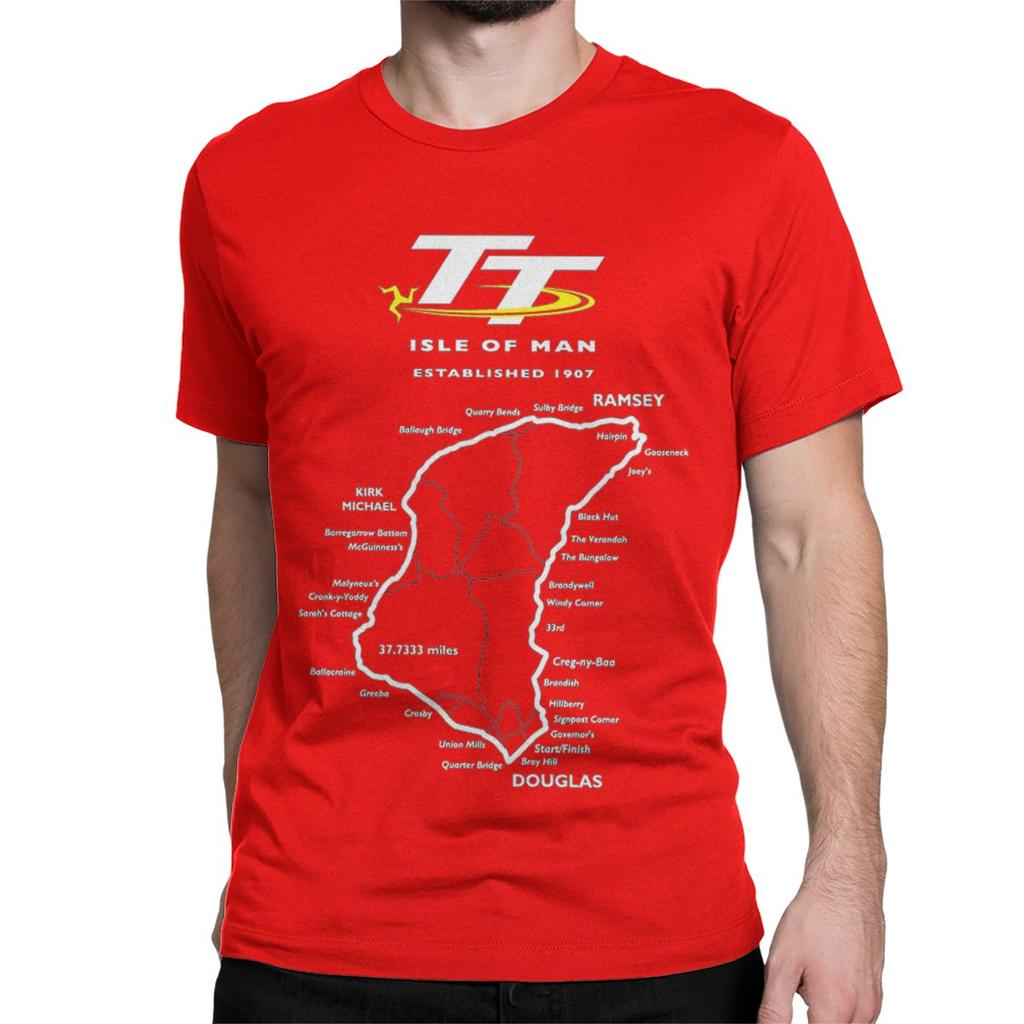 Motorcycle Races T-Shirt for Men Women Isle Of Man TT Novelty Cotton Tee Shirt Crew Neck Short Sleeve T Shirt Adult Clothing