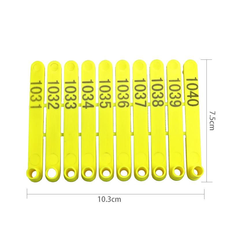 100Pcs Livestock Goat Ear Tag Pliers 001-500 Numbers Ear Laser Typing Plastic Head Earrings For Farm Animals Idetification Card