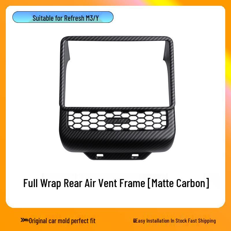 Tesla Model 3/Y Carbon Fiber Rear Vent Armrest Cover
