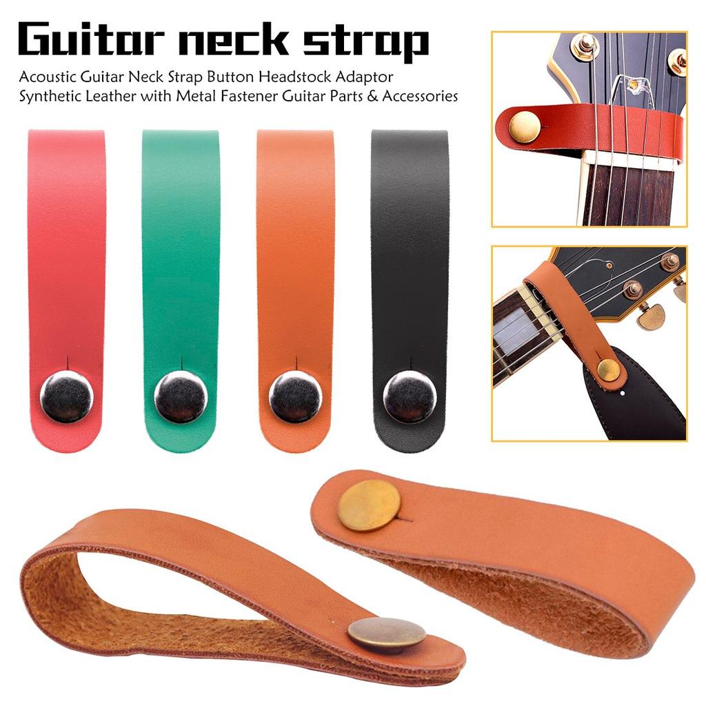 Buy Acoustic Guitar Neck Strap Button Headstock Accessories Adaptor Synthetic Leather with Metal