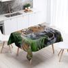 Tiger Lion Jungle Animal Tablecloth Outdoor Camping  Party Restaurant Table Decoration Waterproof Kitchen Home Decor