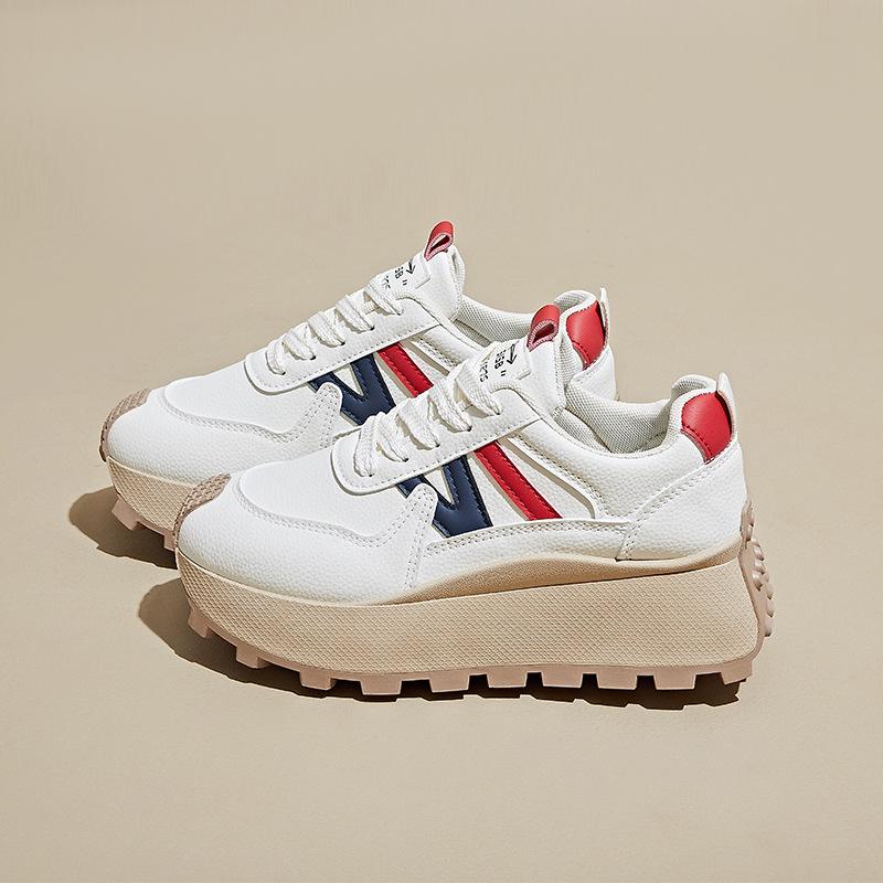 Platform Sneakers Women's Autumn 2026 New Outdoor Non Slip Height Increase Vulcanized Shoes Fashion Lace Up Comfort Casual Shoes