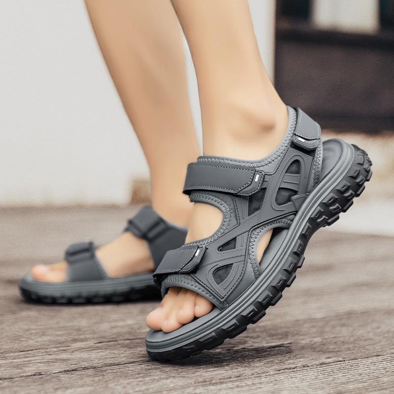 Letní pánské sandály pravá kůže pánská obuv pro volný čas Outdoor muži kožené sandály pro muže plážová obuv pánská římská obuv