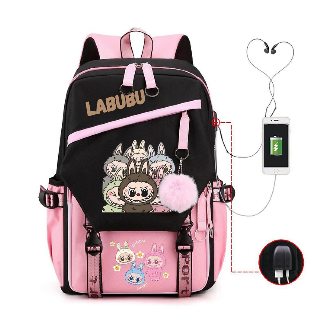 Cute Children's Schoolbag Contrasting Color Neutral Casual Backpack Cartoon Printing Primary and Secondary School Students