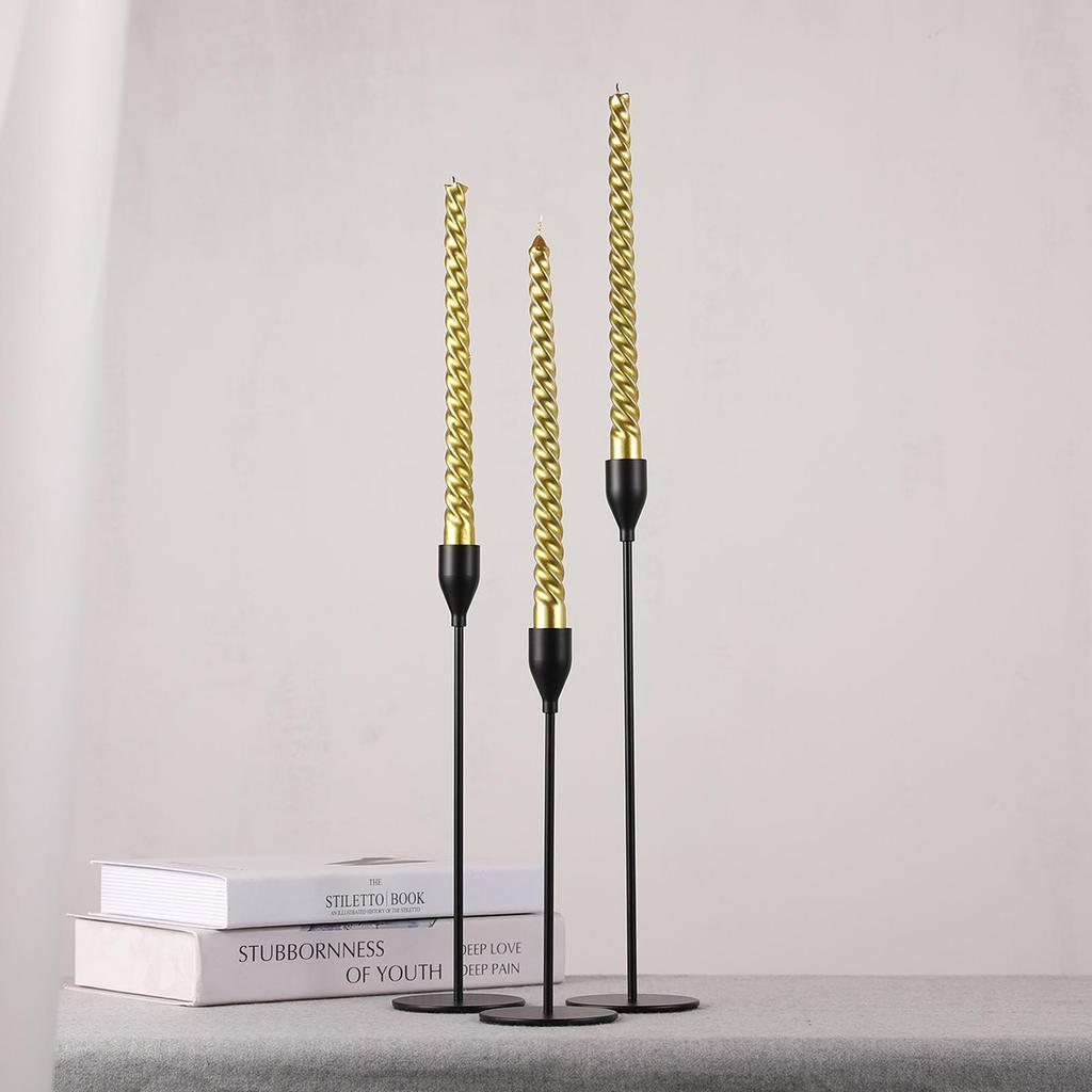 Golden Iron Candlestick Ornament for Romantic Candlelight Dinners - Creative Home Decoration Handicraft