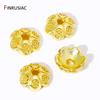 6/7/8mm 14K/18K Gold Plated Brass Hollow Beads End Caps Flower Caps Beads For DIY Beading Jewelry Making Supplies Wholesale