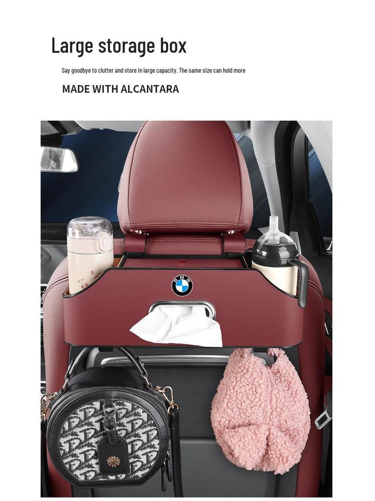Anpassbarer Auto-Rücksitz-Organizer mit Taschentuchbox, Getränkehalter und Müllbeutel