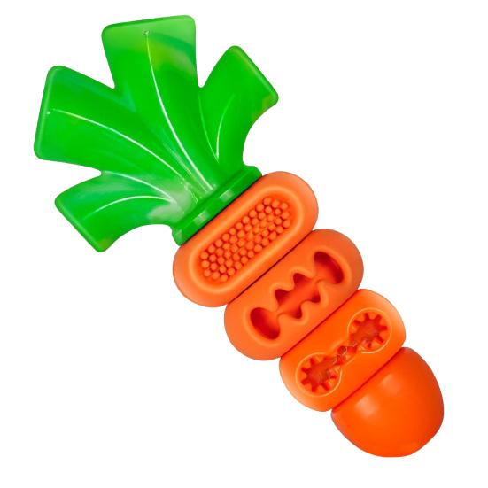 Xiaobudian Dog Squeaky Chew Toys for Aggressive Chewers, Latex Carrot Shape Teething Training Toy, Interactive Tough Toy Puppy Medium Dogs
