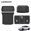 LUCKEASY for Tesla Model Y Juniper 2025 2026 (Not Fit Standard) Rear Trunk Seat Backrest Cushion Anti-Kick Mat Car TPE Trunk Pad