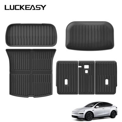 LUCKEASY for Tesla Model Y Juniper 2025 2026 (Not Fit Standard) Rear Trunk Seat Backrest Cushion Anti-Kick Mat Car TPE Trunk Pad