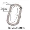 Austrian Rhinestone Quality Fashion Moon Iced Out 18mm Hip Hop Link Necklace Prong Cuban Link Chain Jewelry for Men with Clasp