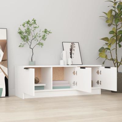 TV Cabinet White 102 X 35 X 36.5 Cm Particleboard