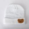Cute bear solid color wool hat women's new autumn and winter warm ear protection versatile knitted hat tide