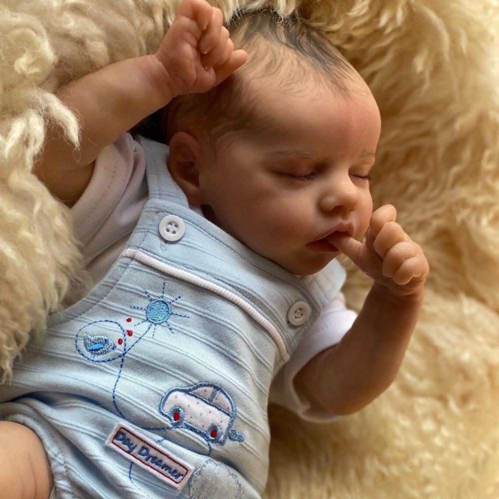 18 tommers naturtro gjenfødt jentedukke TWIN En søt livlig sovende nyfødt babydukke Full vinylkropp Babyguttdukke Real Like Kid's House Play Toy Ages 3+