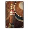 Metal Tin Poster Cigar Plaque Retro Metal Plate Gentleman Smoke Cigar Whisky Vintage Metal Tin Sign Bar Club Man Cave Wall Decor