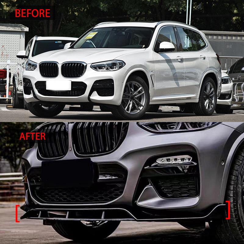 Auto Frontschürze Lippe Spoiler Diffusor Splitter Body Kit Schürzen Abdeckung Schutz Zierleiste Für BMW X3 G01 X4 G02 M Sport 2018-2021