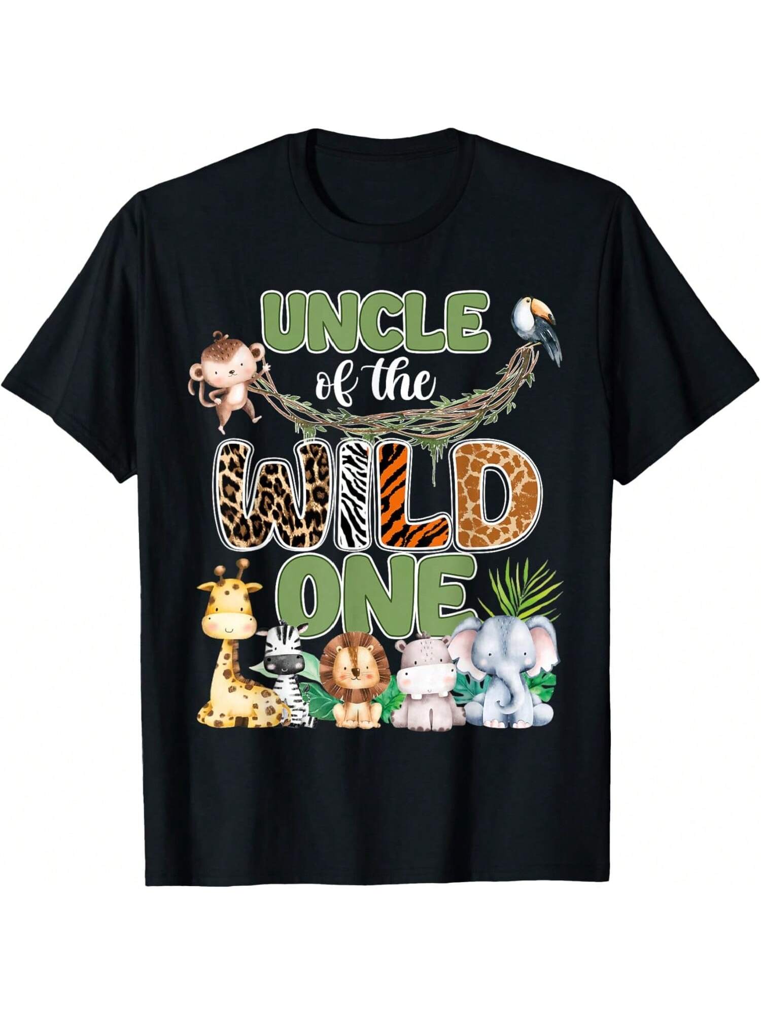 

Семейная парная футболка дяди на 1-й день рождения _Дикий_ XXXXXL чёрный