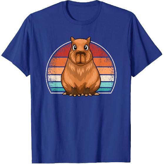 Retro Capybara Funny Capybara Lover Men Boys T-Shirt