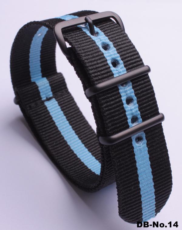 Black Nylon & Canvas Watch Strap with Vacuum-Plated Buckle