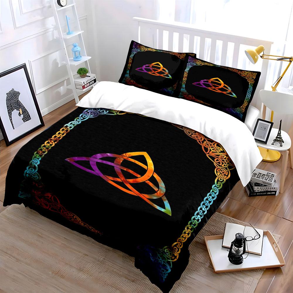 Rainbow Celtic knot pattern. Bedding sets Duvet cover sets Duvet covers Pillowcases(1 * Duvet Cover 2 * Pillowcases without duvet insert)