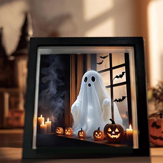 Halloween Duch Noční světlo Malování Fotorámeček 3D Plamen Hororová Panenka Svítící Album LED Stolní Dekorace Světlo do Ložnice