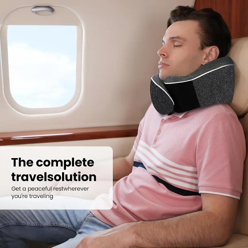 Ergonomic Portable Travel Pillow Neck Support Cervical Pillow for Airplane Car Office - Comfortable Headrest for Long Trips