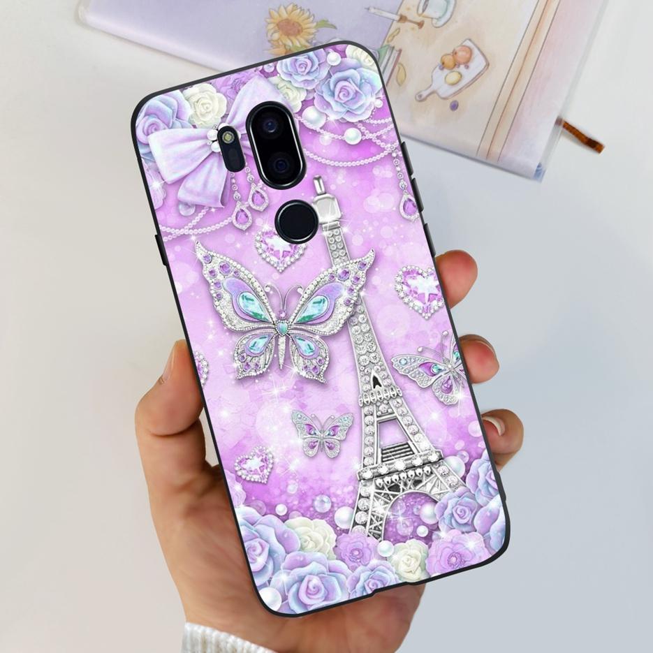 Para LG G7 thinQ Funda G710EM LM-G710 G710 Cubierta Pintada de Lujo Fundas de Teléfono de Silicona Suave Para LG G7 ThinQ Cubiertas Traseras 6.1'' Parachoques