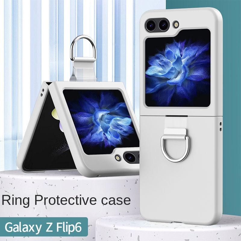 

Чехол для телефона с жестким пластиковым кольцом для Samsung Galaxy Z Flip 6 5 4 3 Flip6 Flip5 Flip4 Flip3 5G защитный противоударный чехол Galaxy Z Flip5 белый