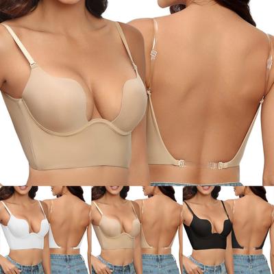 Set Reggiseno Sexy Senza Schiena Senza Cuciture Europeo e Americano: Seno Piccolo, Sostegno, Anti-Caduta, Bel Design sulla Schiena
