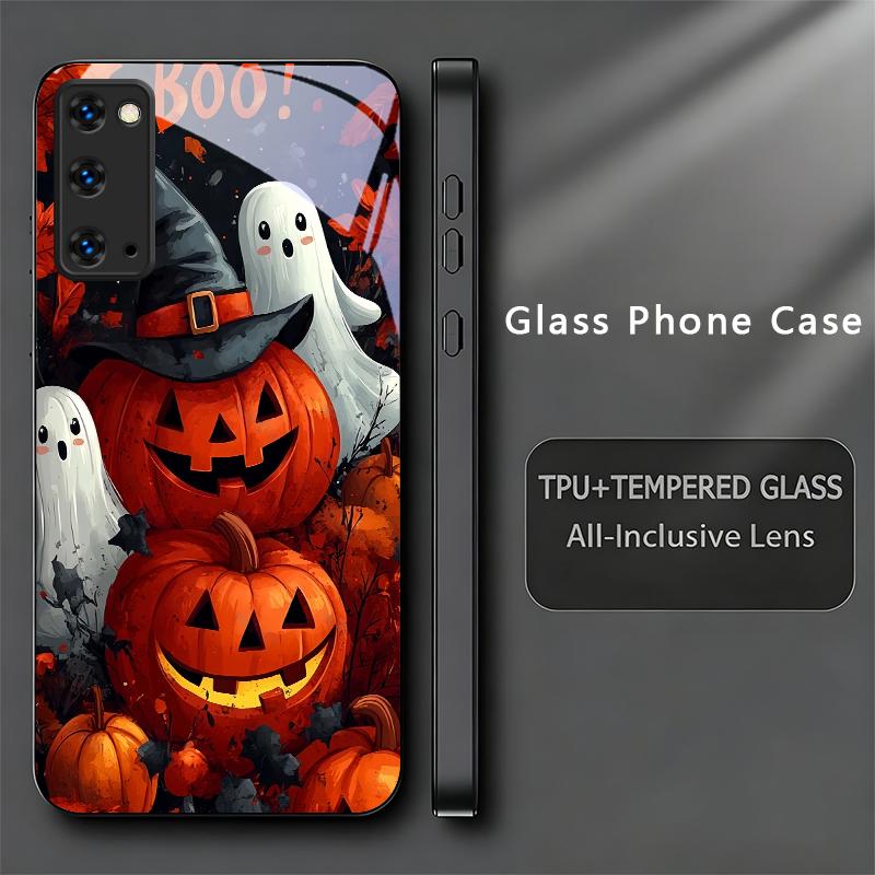 Halloween Boo Vibe Black Phone Case For Samsung Galaxy S26 Ultra S25 Edge S24 FE S23 Plus S22 S21 S20 S22 S24 Glass Back Cover
