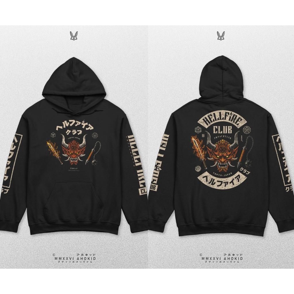 Hellfire Club Japanischer Stil Hoodie Herren Damen Herbst Winter Sweatshirt Streetwear Y2k Übergroß Klassischer Pullover Trainingsanzug Damen Herren Kleidung