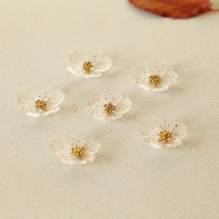 Vintage Flower Hair Clips & Pins - Acrylic Handmade Earring Patches & Jewelry Materials