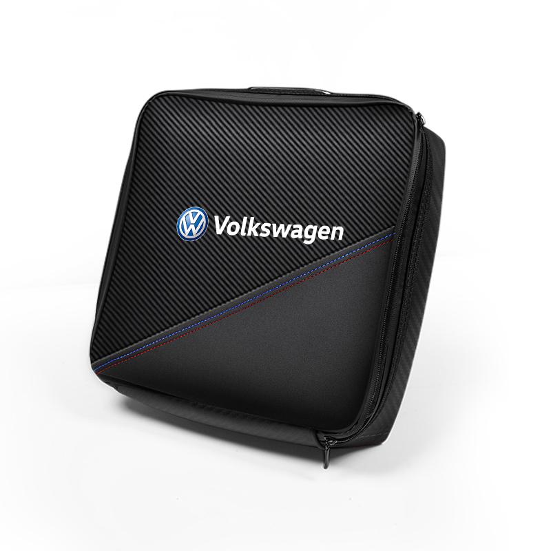 VW Car Rechargeable Gun Storage Box Leather Organizer Case For VW GTI Polo Golf MK6 Passat B6 Tiguan Arteon Jetta T-ROC ID.4 CC zf8