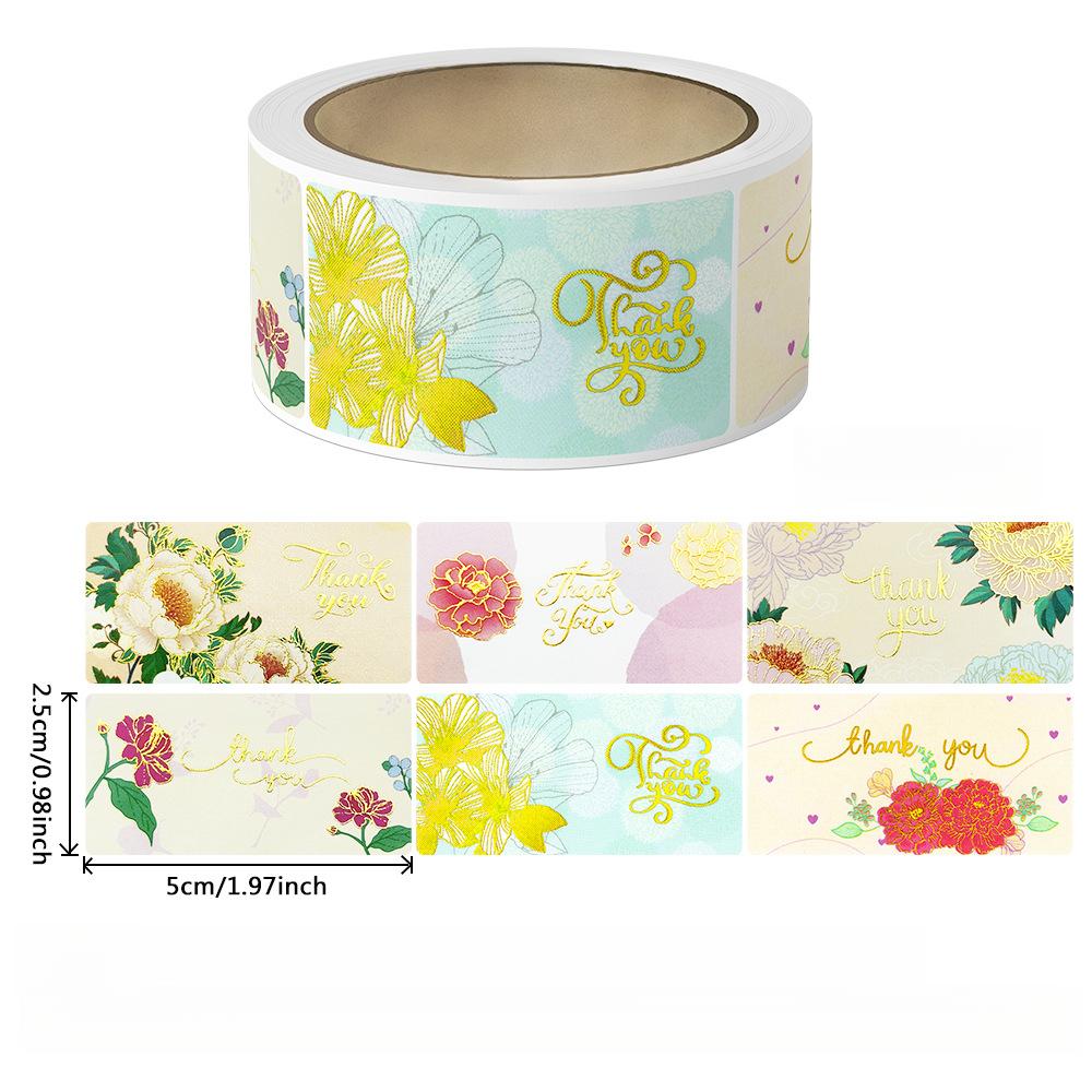Thank You Labels & Stickers - 120pcs/roll Adhesive Seals for Small Business Packaging, Gift Wrapping, Wedding Decor