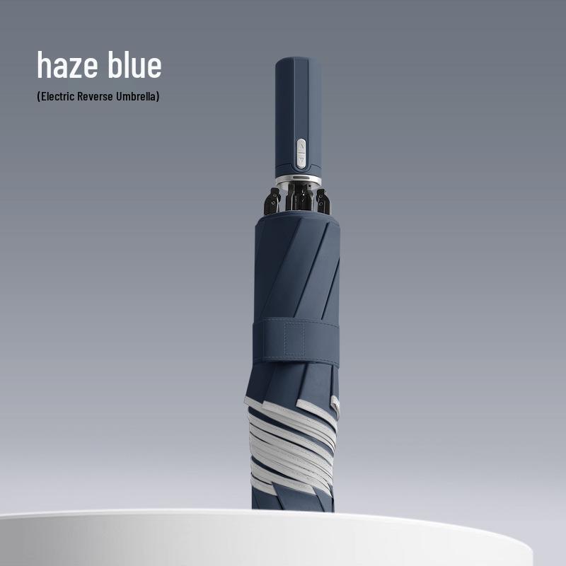 SmartTech Dual-Use Electric Umbrella: Automatic Open/Close, Reverse Sun/Rain Protection, Reflective Strip, Custom Gift Option.