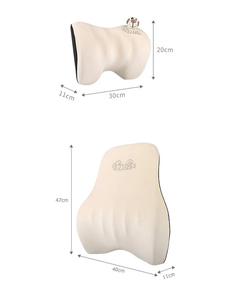 Car Driver Pillow Memory Foam Car Lumbar Support Cushion Car Seat Neck Cartoon Pillow Seat Supports  Lumbar Support Pillow
