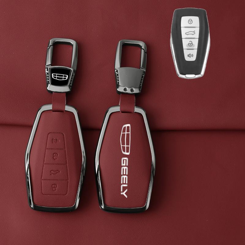 Car Key Case For Geely Cool X6 Emgrand Global Eagle Gx7 Car Remote Key Fob Zinc Alloy Leather Case Cover