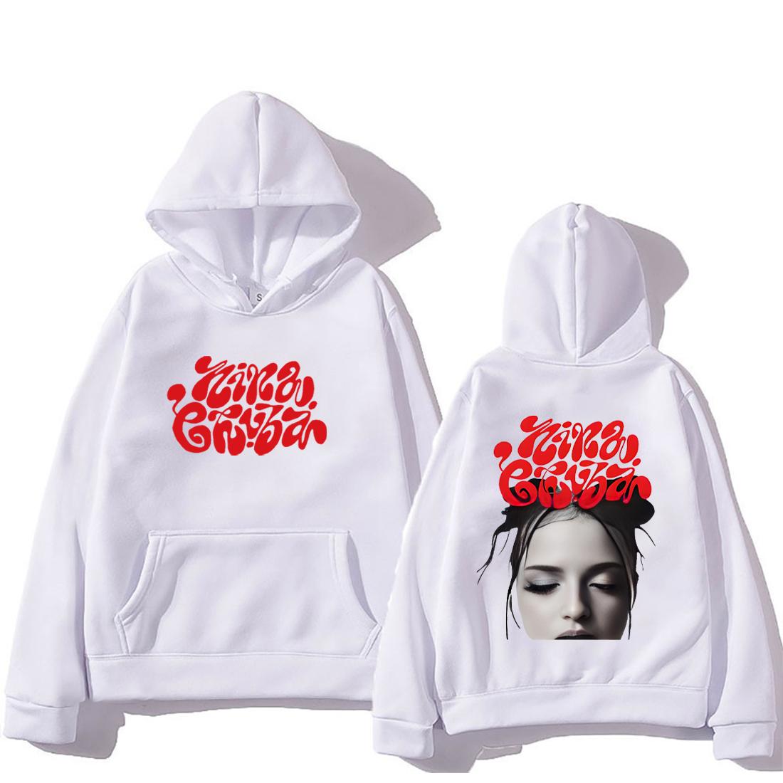 

Nina Chuba Style fashion Double Sided Printed hoodie Men Women s vintage tops hip hop streetwear Fleece Long Sleeve sweatshirts S