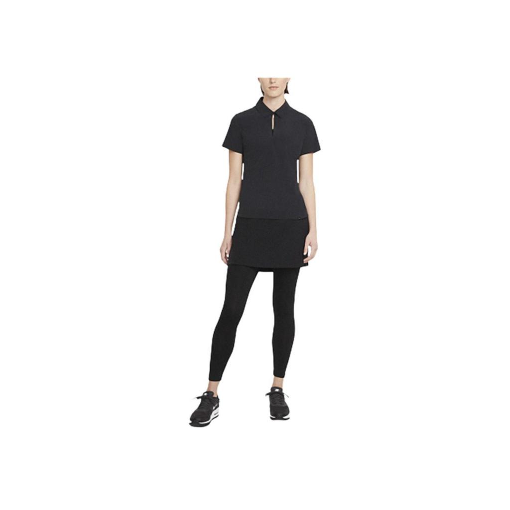 Nike Dri-Fit Flex Ace Solid Color Comfortable Stylish Short Sleeve Polo Shirt Women Tops Black CU9350-010