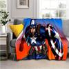 1pc Captain America Printing Flannel Blanket for All Season, Unisex Cartoon Blanket, Home Blankets, Lunch Rest Blanket
