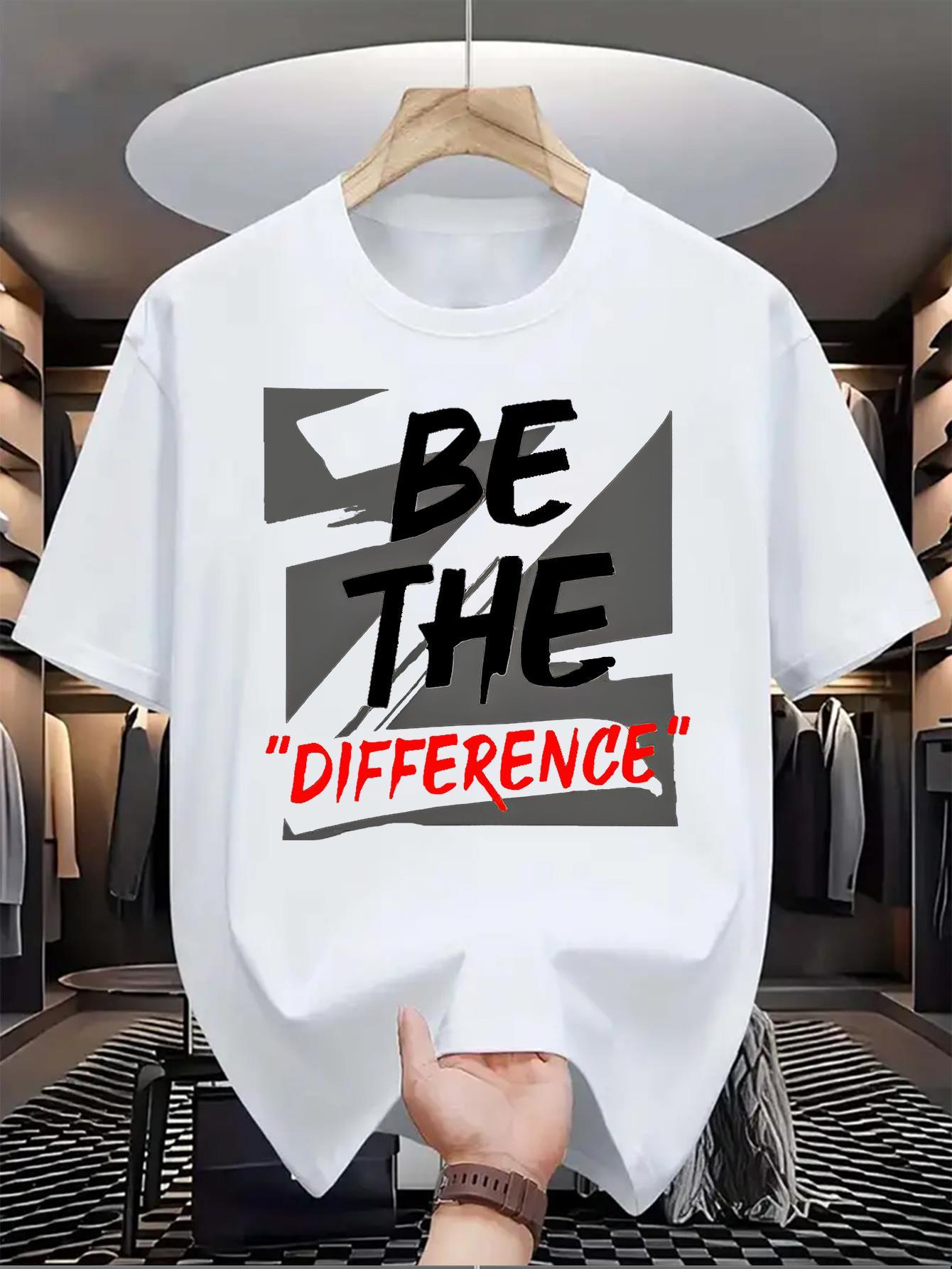 Be the Difference Graphic T-shirt - Cotton Crew Neck Short Sleeve Tee XXL