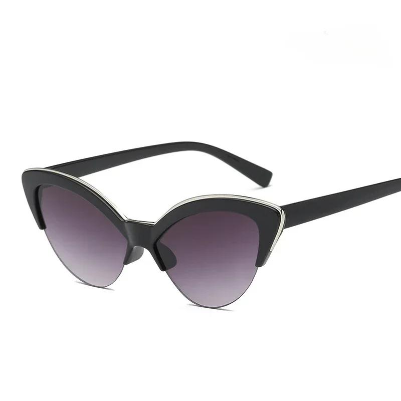 Cat Eye Sunglasses Women Fashion Small Half Frame Eyewear Retro Travel Lady Sunglasses Uv400