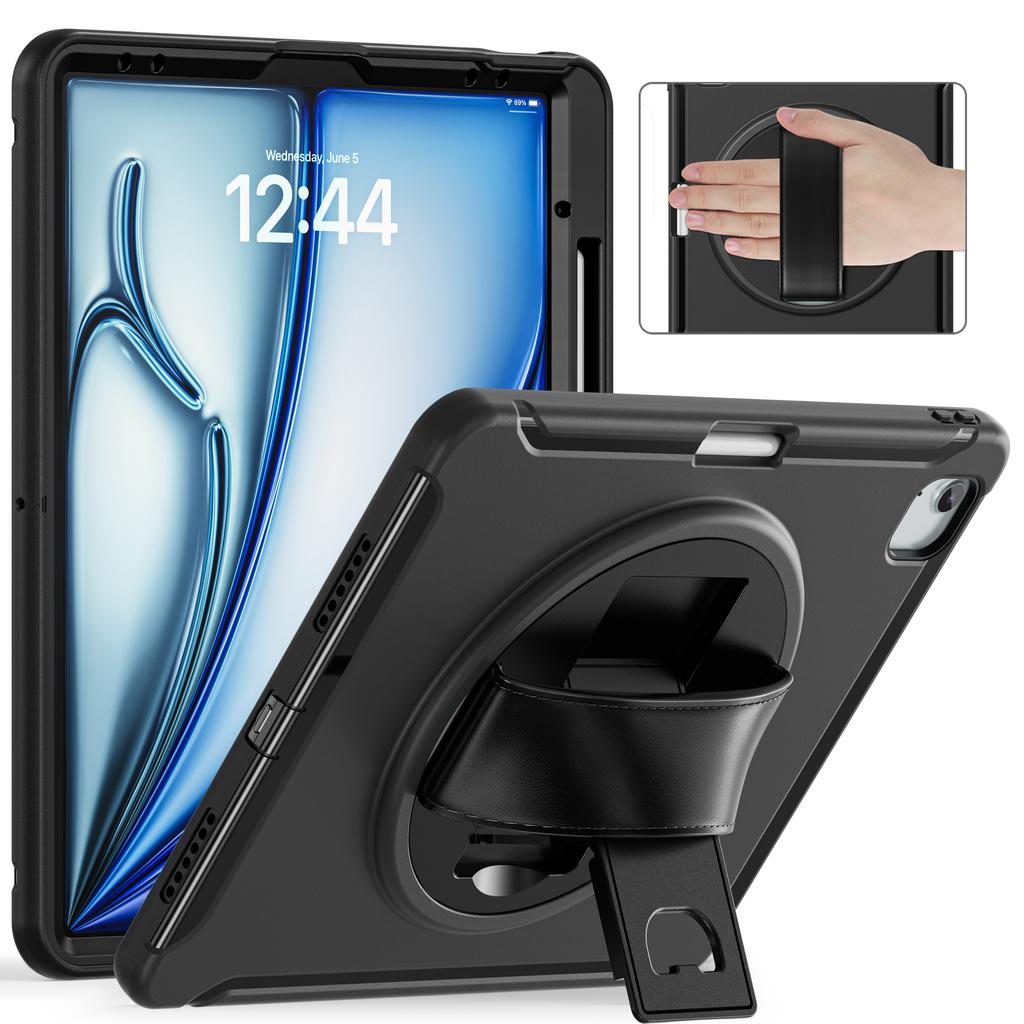 360 Rotatable Stand Case Universal For iPad Air 13 2025 M3 2024 M2 Pro 12.9 2018 2020 2021 2022 3rd 4th 5th 6th Gen PC-TPU Cover