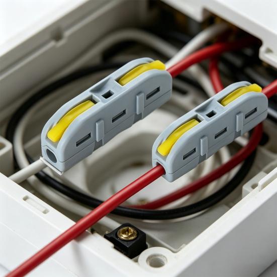 50 Pcs Lever Wire Connectors 1 In 1 Out Electrical Wire Butt Splice Inline Terminals Mini Quick Connector