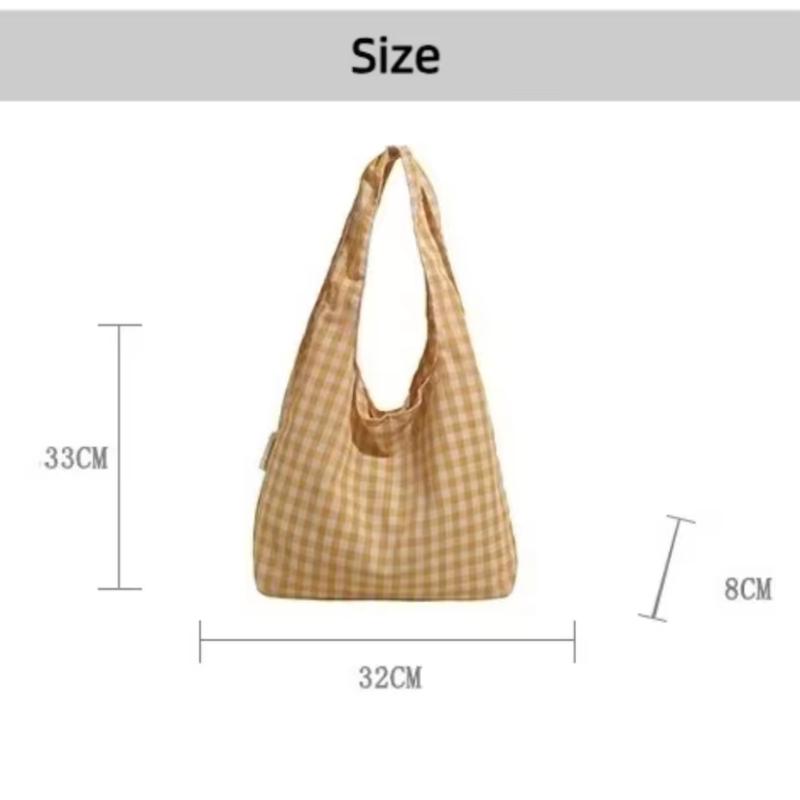 Vintage Lightweight Plaid Underarm Bags Multifunctional Large Capacity Women'S Handbag Single Shoulder Bag Students
