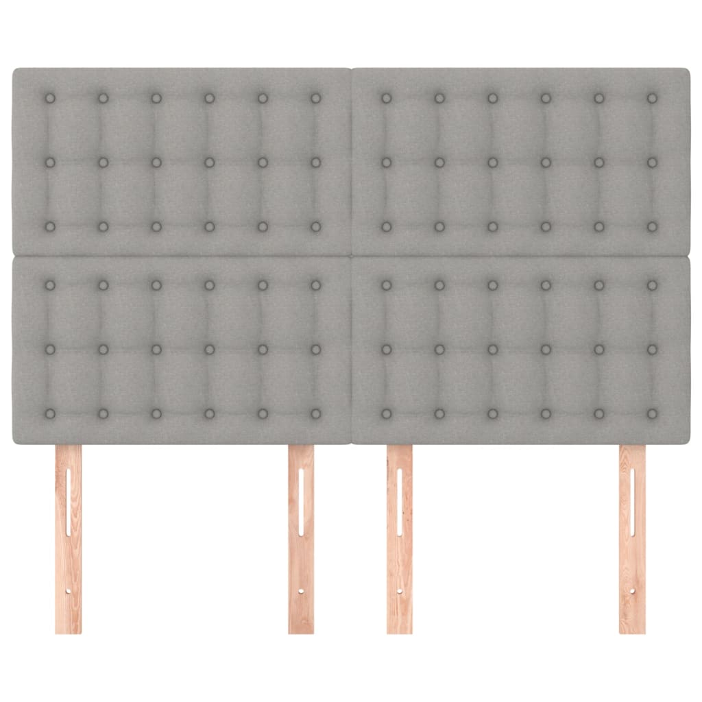 Vidaxl Headboards, 4 Pcs, Light Grey, 72X5X78/88 Cm, Fabric