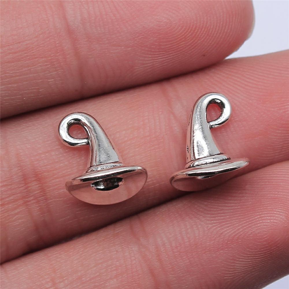 20 pièces Halloween Sorcière Sorcier Bronze Antique Argent Couleur Pendentifs Apprêts DIY Bijoux Tibétains
