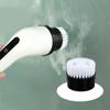 Electric Spin Scrubber Cordless Multifunction Retractable Handle Bathroom Tub Tile Shower Power Cleaning with 9 Brushes